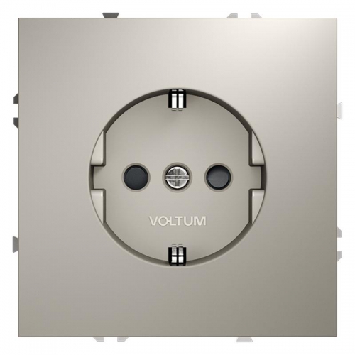 Розетка 1-м СП S70 16А с заземл. защ. шторки механизм кашемир Voltum VLS040203 VLS040203