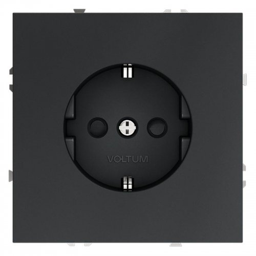 Розетка 1-м СП S70 16А с заземл. защ. шторки механизм графит Voltum VLS040207 VLS040207