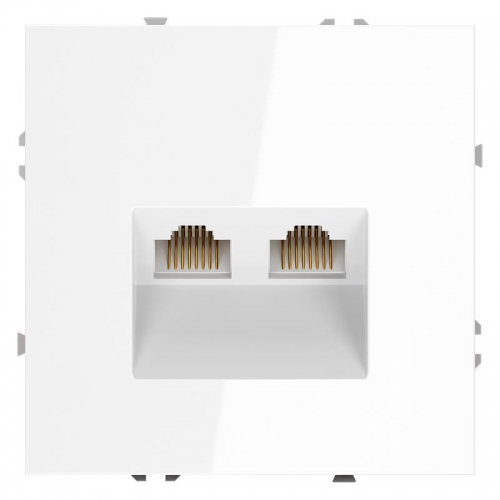 Розетка компьютерная 2-м СП S70 RJ45 + RJ45 кат.6 механизм бел. глянцевый Voltum VLS060201 VLS060201