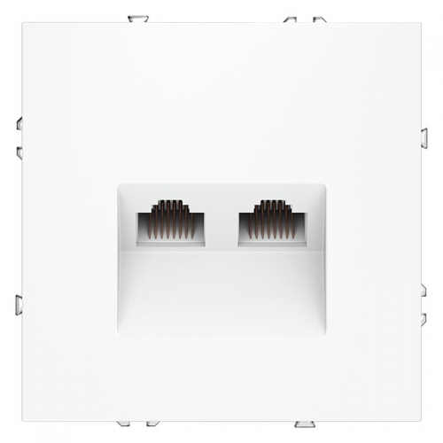 Розетка компьютерная 2-м СП S70 RJ45 + RJ45 кат.6 механизм бел. матов. Voltum VLS060202 VLS060202