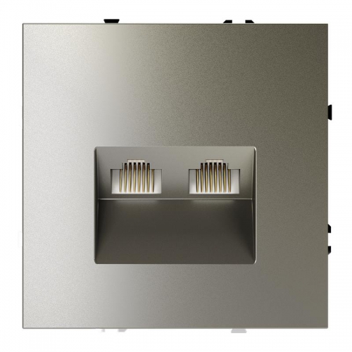 Розетка компьютерная 2-м СП S70 RJ45 + RJ45 кат.6 механизм шелк Voltum VLS060204 VLS060204