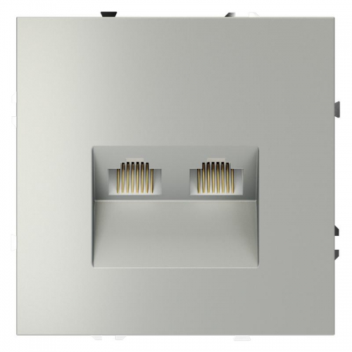 Розетка компьютерная 2-м СП S70 RJ45 + RJ45 кат.6 механизм сталь Voltum VLS060205 VLS060205