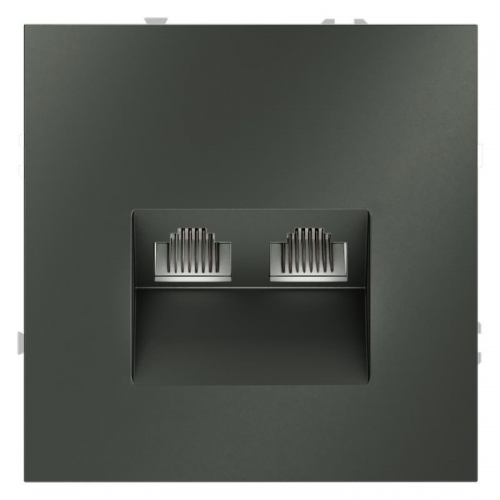 Розетка компьютерная 2-м СП S70 RJ45 + RJ45 кат.6 механизм титан Voltum VLS060206 VLS060206