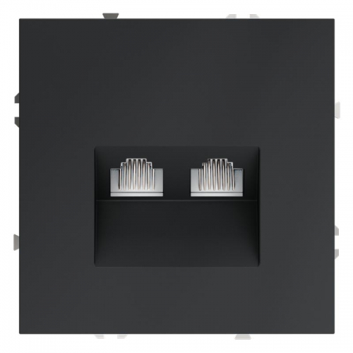 Розетка компьютерная 2-м СП S70 RJ45 + RJ45 кат.6 механизм графит Voltum VLS060207 VLS060207