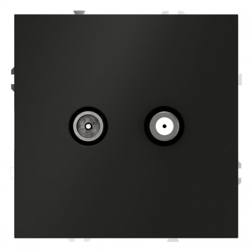 Розетка телевизионная оконечная TV + SAT 2-м СП S70 механизм черн. матов. Voltum VLS060408 VLS060408