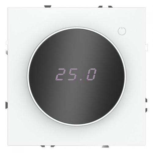 Терморегулятор электронный S70 с индикацией и датчиком для теплого пола механизм бел. матов. Voltum VLS070102 VLS070102