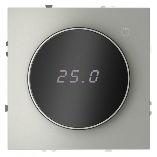 Терморегулятор электронный S70 с индикацией и датчиком для теплого пола механизм сталь Voltum VLS070105 VLS070105