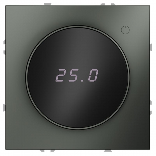 Терморегулятор электронный S70 с индикацией и датчиком для теплого пола механизм титан Voltum VLS070106 VLS070106