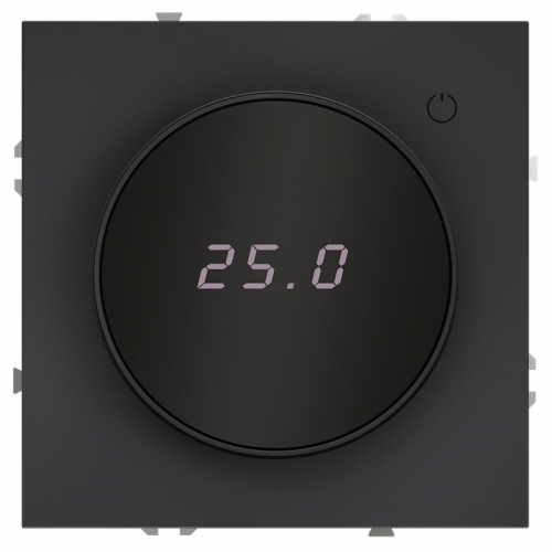 Терморегулятор электронный S70 с индикацией и датчиком для теплого пола механизм графит Voltum VLS070107 VLS070107