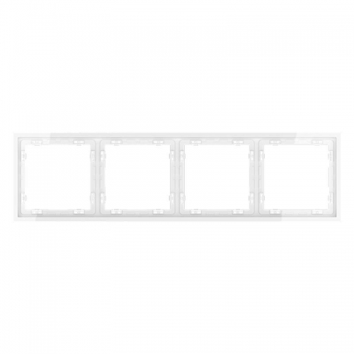Рамка 4-м S70 пластик. бел. глянцевый Voltum VLS100401 VLS100401