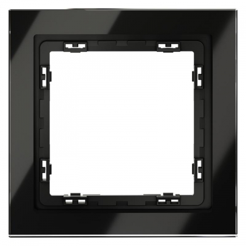 Рамка 1-м S70 стеклян. черн. Voltum VLS110108 VLS110108