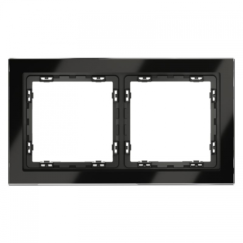 Рамка 2-м S70 стеклян. черн. Voltum VLS110208 VLS110208