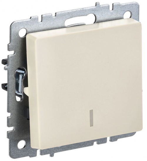 Выключатель 1-кл. СП BRITE ВС10-1-1-БрКр 10А с инд. беж. IEK BR-V10-1-10-K10 BR-V10-1-10-K10