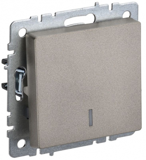 Выключатель 1-кл. СП BRITE ВС10-1-1-БрШ 10А с инд. шампань IEK BR-V10-1-10-K37 BR-V10-1-10-K37