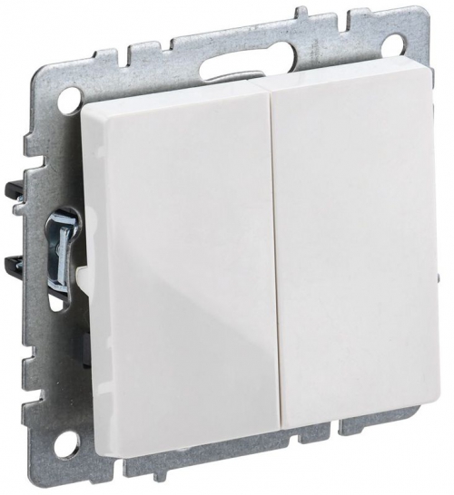 Выключатель 2-кл. СП BRITE ВС10-2-0-БрБ 10А бел. IEK BR-V20-0-10-K01 BR-V20-0-10-K01