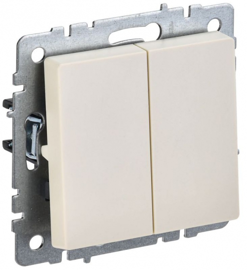 Выключатель проходной 2-кл. СП BRITE ВС10-2-6-БрКр 10А беж. IEK BR-V22-0-10-K10 BR-V22-0-10-K10