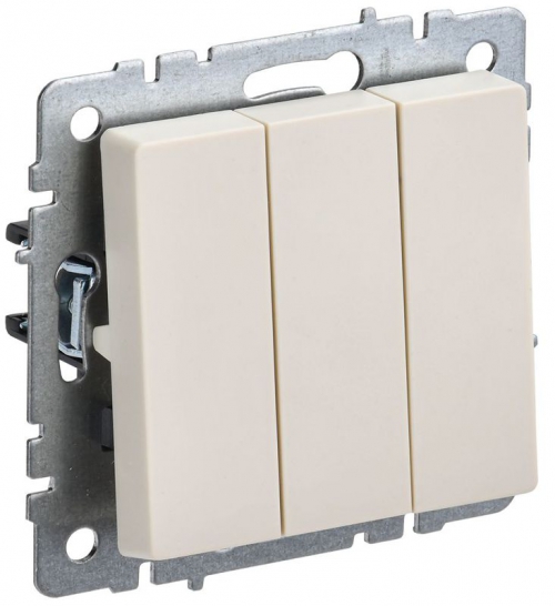 Выключатель 3-кл. СП BRITE ВС10-3-0-БрКр 10А беж. IEK BR-V30-0-10-K10 BR-V30-0-10-K10