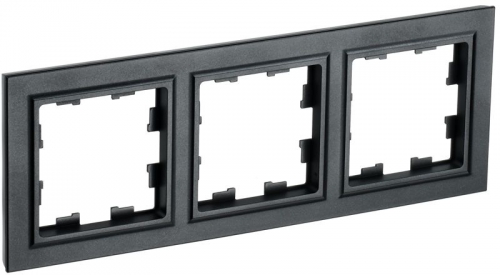 Рамка 3-м BRITE РУ-3-БрЧ черн. IEK BR-M32-K02 BR-M32-K02