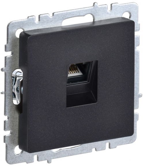 Розетка компьютерная СП RJ45 кат.5E BRITE РК10-БрЧ черн. IEK BR-K10-1-K02 BR-K10-1-K02