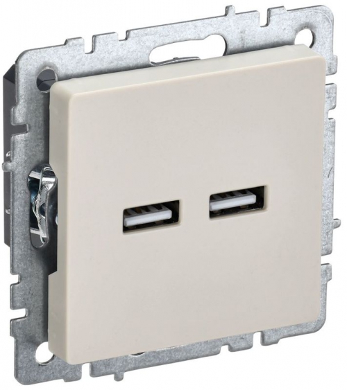 Розетка BRITE USB A+A 3.1А РЮ10-1-БрКр беж. IEK BR-U21-D31-K10 BR-U21-D31-K10