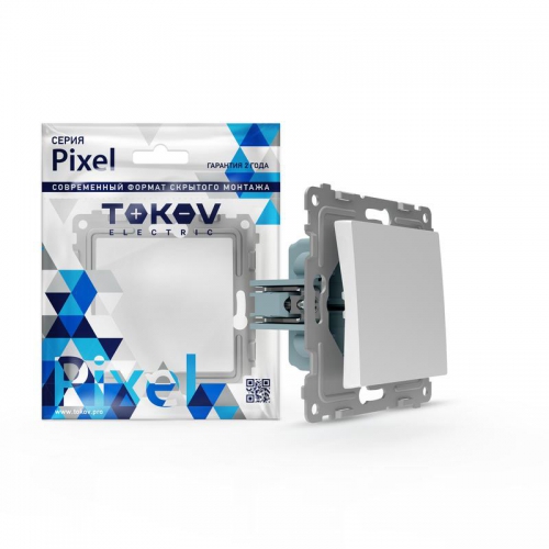 Переключатель 1-кл. СП Pixel IP44 механизм бел. TOKOV ELECTRIC TKE-PX-P1-C01-IP44 TKE-PX-P1-C01-IP44