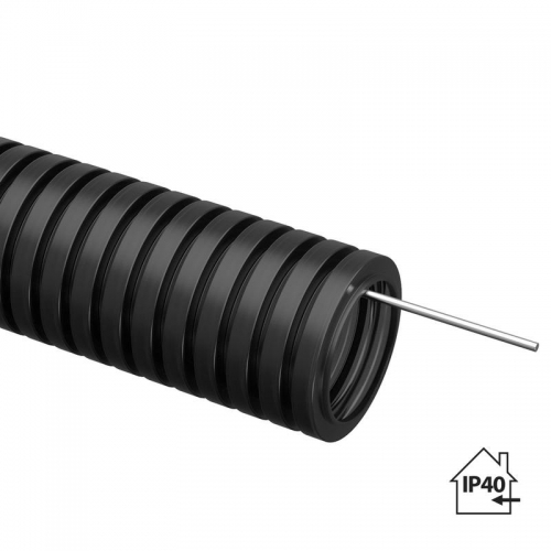 Труба гофрированная ПНД d20мм с протяжкой безгалоген. (HF) черн. (уп.75м) TOKOV ELECTRIC TKE-PND20-BL-75 TKE-PND20-BL-75