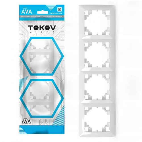 Рамка 4-м AVA бел. TOKOV ELECTRIC TKL-AV-RM4-C01 TKL-AV-RM4-C01