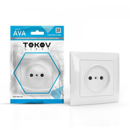 Розетка 1-м СП AVA 16А IP20 без заземл. без защ. шторок в сборе бел. TOKOV ELECTRIC TKL-AV-R1F-C01 TKL-AV-R1F-C01