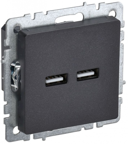 Розетка BRITE USB A+A 3.1А РЮ10-1-БрЧ черн. IEK BR-U21-D31-K02 BR-U21-D31-K02