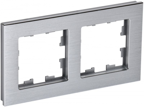 Рамка 2-м BRITE РУ-2-1-БрА металл алюм. IEK BR-M22-M-K47 BR-M22-M-K47