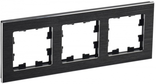 Рамка 3-м BRITE РУ-3-1-БрЧ металл черн. IEK BR-M32-M-K02 BR-M32-M-K02