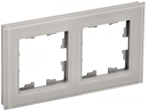 Рамка 2-м BRITE РУ-2-2-БрД стекло дым. IEK BR-M22-G-K30 BR-M22-G-K30
