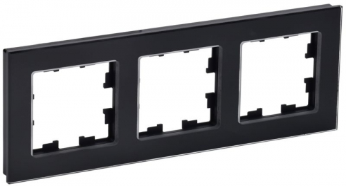 Рамка 3-м BRITE РУ-3-2-БрЧ стекло черн. IEK BR-M32-G-K02 BR-M32-G-K02