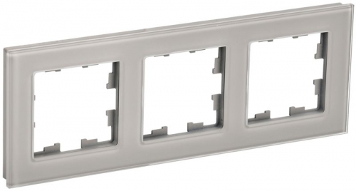 Рамка 3-м BRITE РУ-3-2-БрД стекло дым. IEK BR-M32-G-K30 BR-M32-G-K30