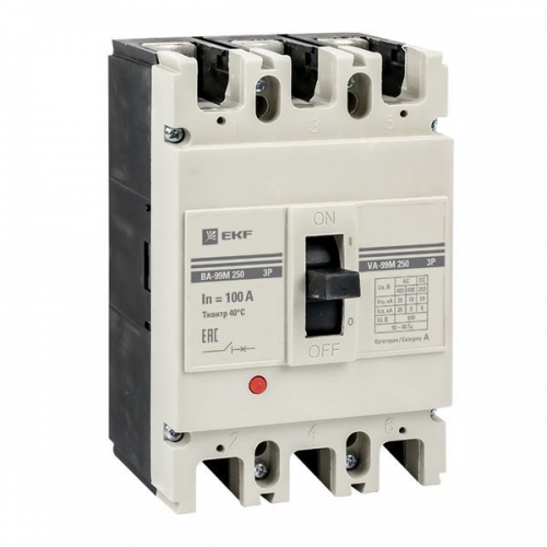 Выключатель автоматический 3п 250/100А 35кА ВА-99М PROxima EKF mccb99-250-100m mccb99-250-100m