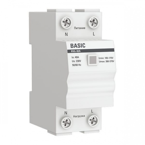 Реле напряжения RVb-40A (сквозное подкл.) Basic EKF rvb-40a rvb-40a