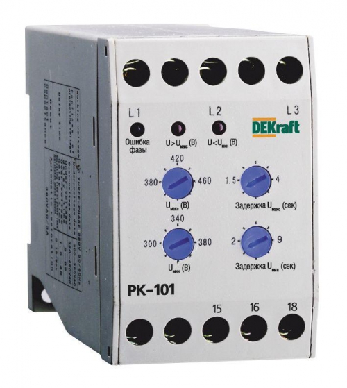 Реле контроля фаз РК-101 380В тип 01 DEKraft 23300DEK 23300DEK