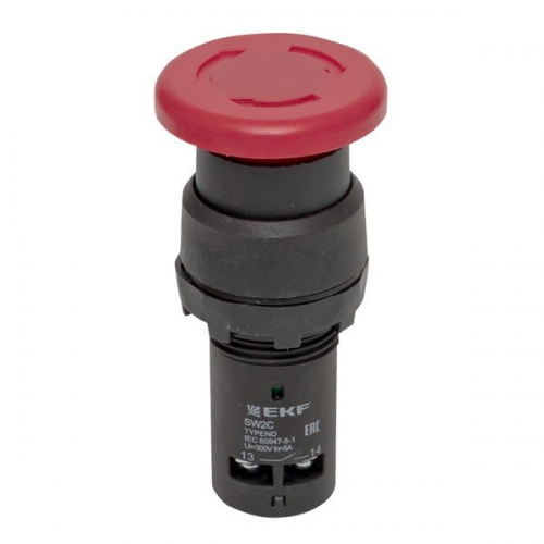 Кнопка SW2C-11MZ повор. гриб кр. NO+NC EKF sw2c-mz-r sw2c-mz-r