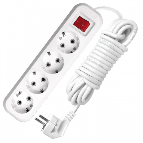 Удлинитель 4х7м с заземл. 10А IP20 S-304 ПВС 3х1 с выкл. UNIVersal 9631992 9631992