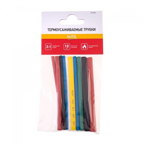 Набор трубок термоусадочных тонкостен. №1 (АВТО) разноцвет. Rexant 29-0101 29-0101