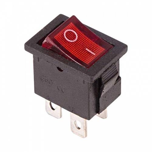 Выключатель клавишный 250В 6А (4с) ON-OFF красн. с подсветкой Mini (RWB-20; SC-768) Rexant 36-2190 36-2190