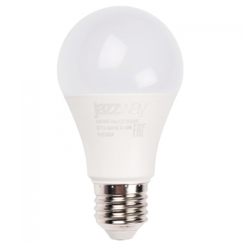 Лампа светодиодная низковольтная PLED-A60 MO 10Вт 6500К холод. бел. E27 12-48В AC/DC Pro JazzWay 5050532 5050532