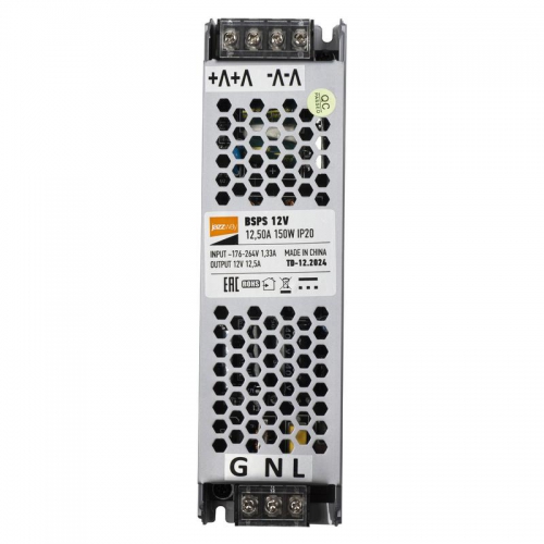 Блок питания для светодиод. ленты BSPS 150Вт 12.5А 12В IP20 метал. JazzWay 5024397 5024397