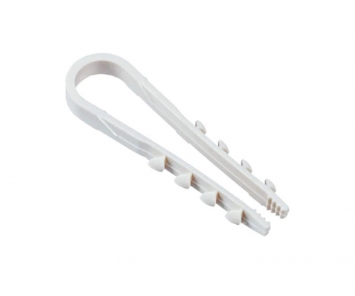 Дюбель-хомут PCD-R 11-18-55-100WH для круглого кабеля PA6.6 бел. (уп.100шт) JazzWay 5054806 5054806