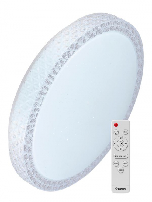 Светильник светодиодный PREMIUM SAPHIR 120Вт 230В 3000-6500К 9600лм IP40 495х115мм настенно-потолочный управляемый с пультом ДУ КОСМОС KSSaph120W KSSaph120W