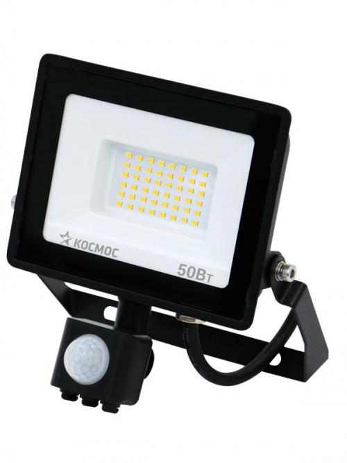 Прожектор светодиодный 50Вт 6500К IP65 4000лм с датчиком Super-Slim КОСМОС K_PR5_LED_50S K_PR5_LED_50S
