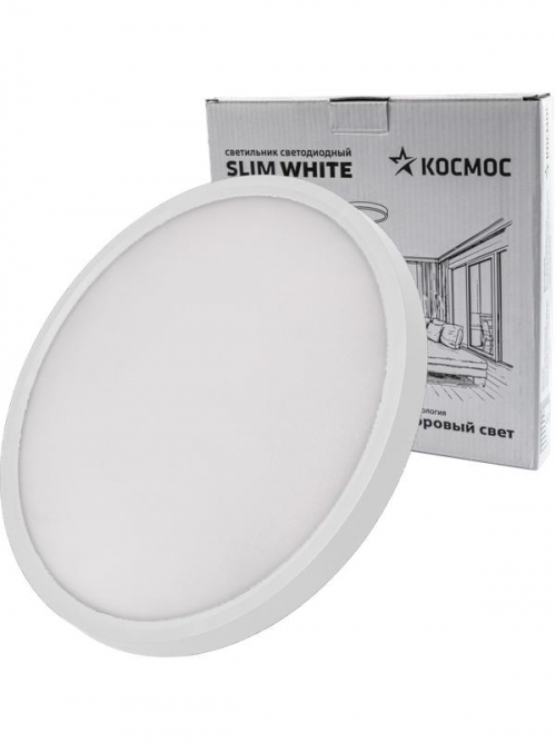 Светильник светодиодный SLIM WHITE 38Вт 4500К IP40 2650лм 230В 400х25мм КОСМОС KSlim38w_W4500K KSlim38w_W4500K
