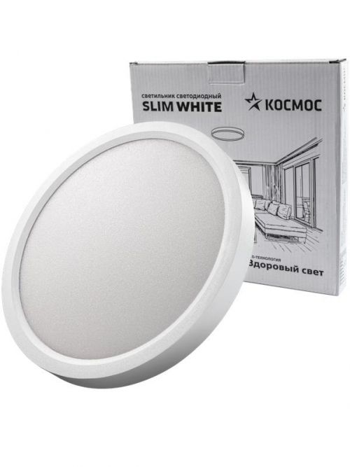 Светильник светодиодный SLIM WHITE 24Вт 6500К IP40 1660лм 230В 230х25мм КОСМОС KSlim24w_W6500K KSlim24w_W6500K