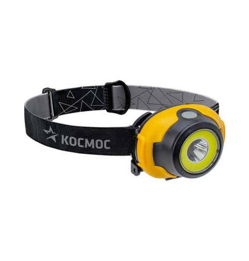 Фонарь налобный 3Вт COB LED 3 режима работы питание 3хAAA КОСМОС KocH103COBLED KocH103COBLED