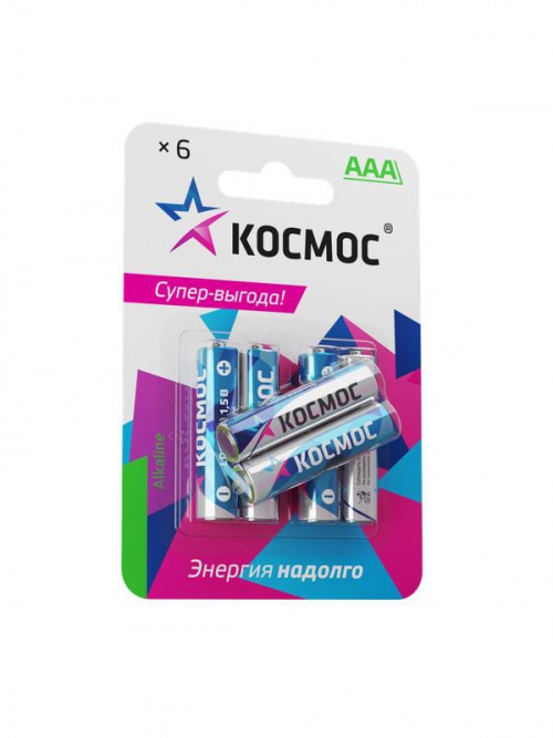Элемент питания алкалиновый AAA/LR03 BP-6 (блист.6шт) КОСМОС KOCLR03BL6 KOCLR03BL6
